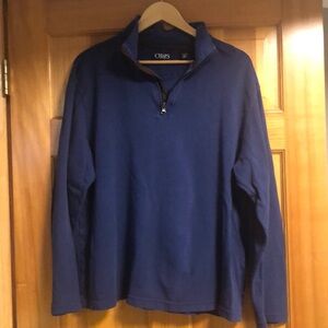 Men’s Chaps quarter-zip blue pullover.